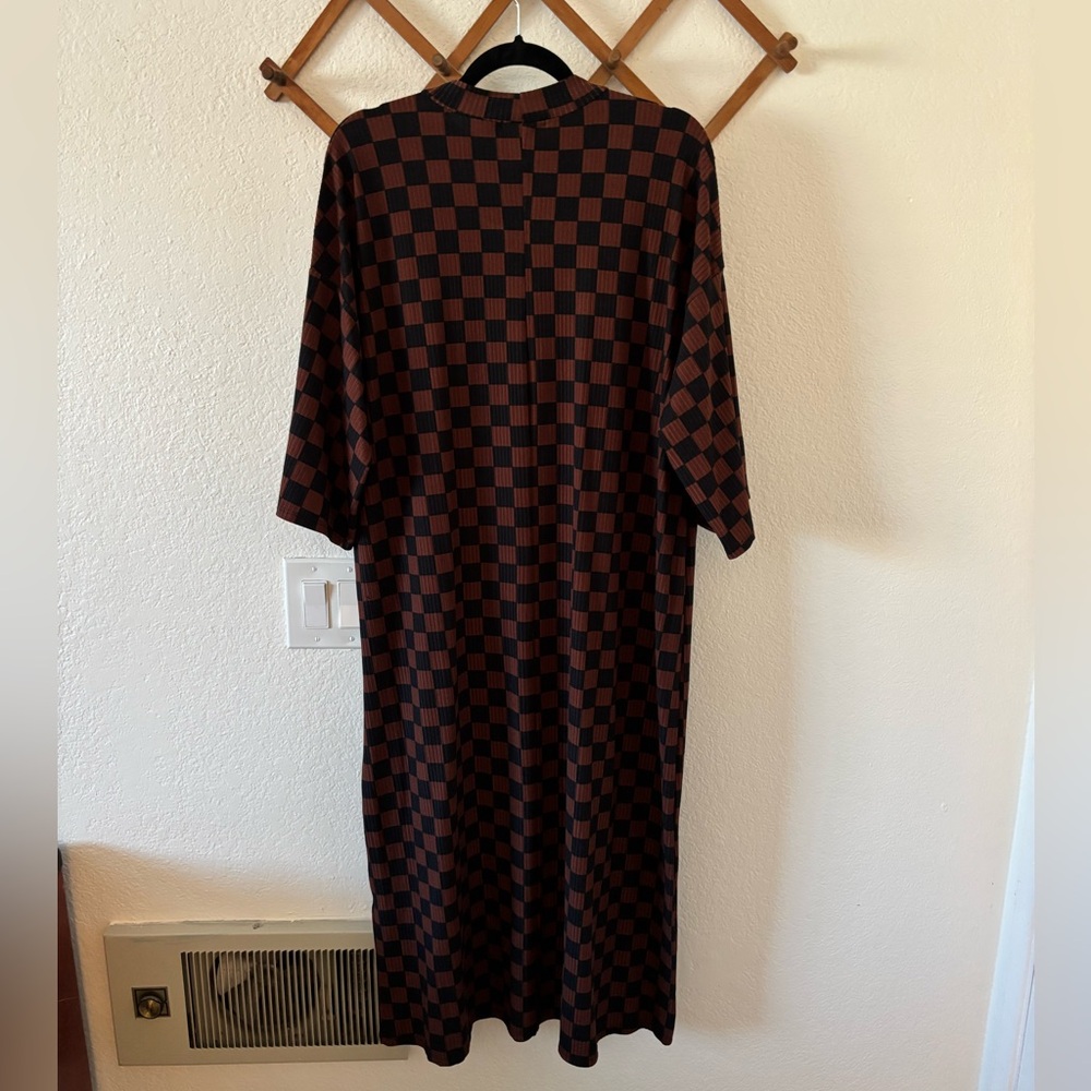 Dressed in Lala Checkered Black and Brown Ozzy Dress - Picture 5 of 5